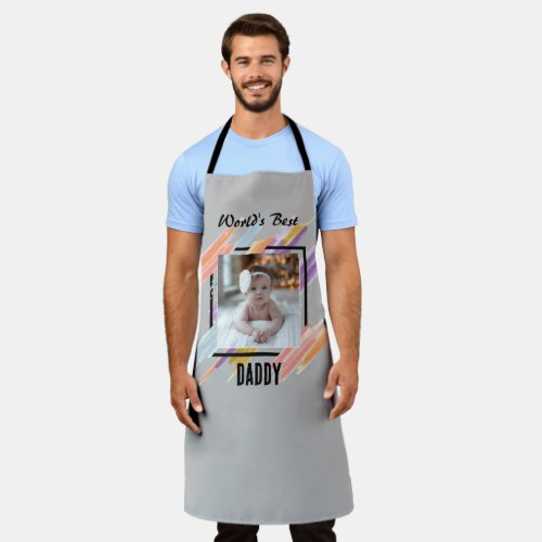 Customizable apron for men _ color photo and text
