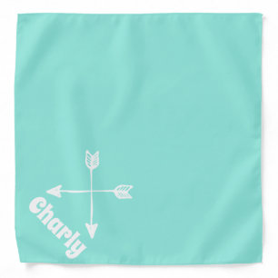 Customizable Aqua Arrow Design Pet Bandana