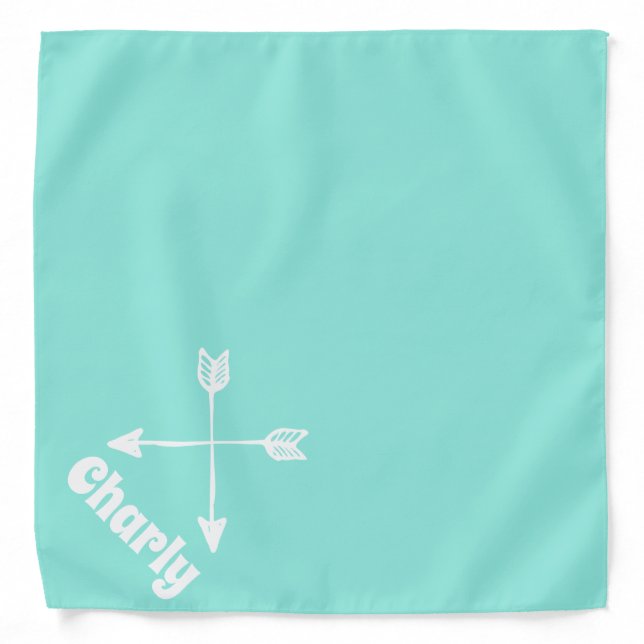 Customizable Aqua Arrow Design Pet Bandana (Front)