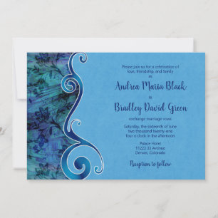 Customizable Aqua Blue Wedding Invitation