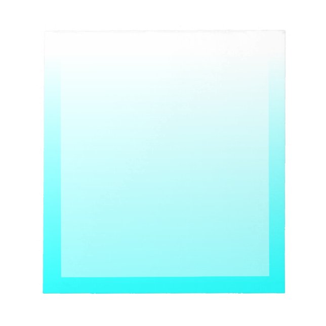Customizable Aqua Cyan Ombre Notepad (Front)