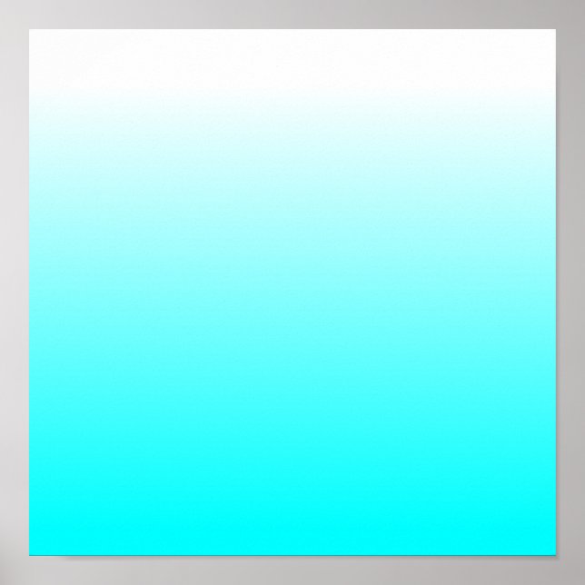 Customizable Aqua Ombre Poster (Front)