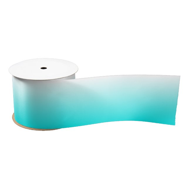 Customizable Aqua Ombre Satin Ribbon (Spool)