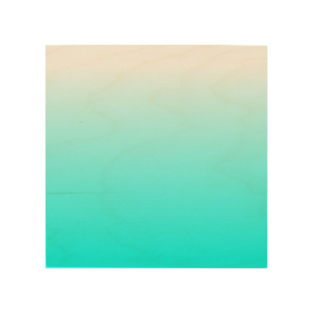 Customizable Aqua Ombre Wood Wall Decor (Front)