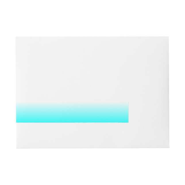 Customizable Aqua Ombre Wrap Around Address Label (Front)