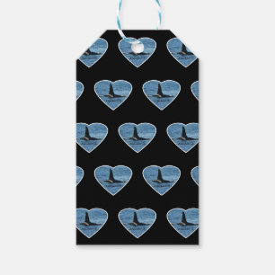 Customizable Aquarius Orca Killer Whale Black Gift Tags