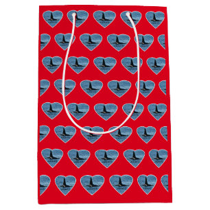 Customizable Aquarius Orca Killer Whale Red Medium Gift Bag