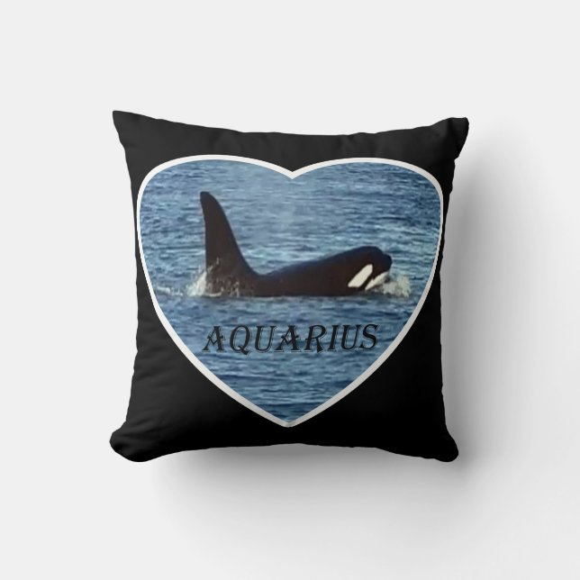 Customizable Aquarius Orca Killer Whale Throw Pillow (Front)