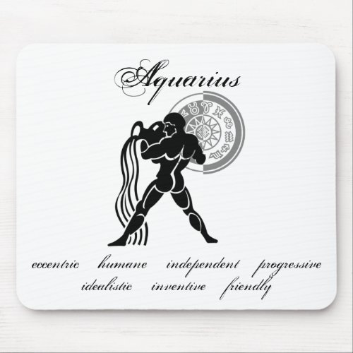 Customizable Aquarius traits Greek_style Zodiac Mouse Pad