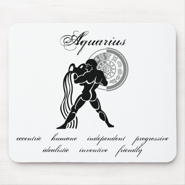 Customizable Aquarius traits Greek-style Zodiac Mouse Pad (Front)