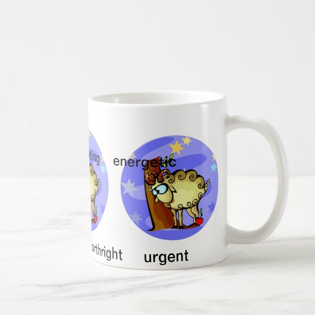 Customizable Aries traits Cute Cartoon Zodiac Coffee Mug (Right)