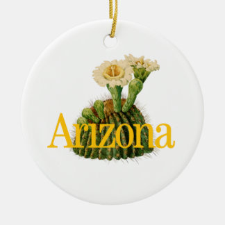 Customizable Arizona Ornament with Saguaro Cactus