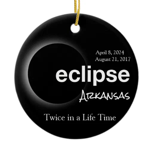 Customizable Arkansas Solar Eclipse 2017 2024  Ceramic Ornament