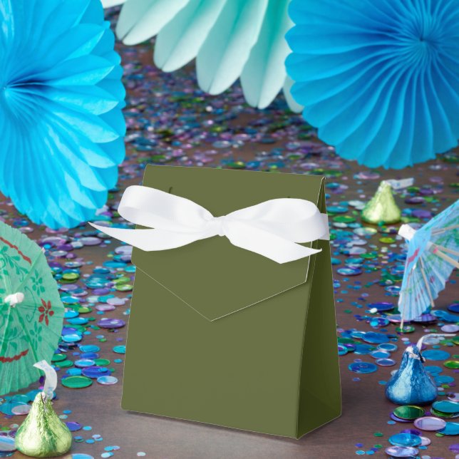 Customizable Army Green Simple Attractive Tent Favor Boxes (Party)