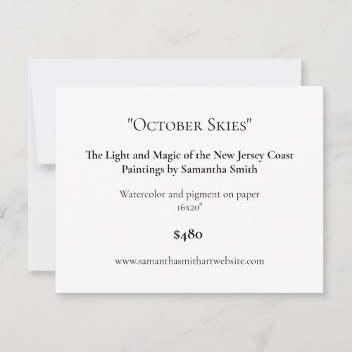 Customizable Art Exhibition Display Cards Labels