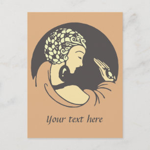 Customizable Art Nouveau design Postcard