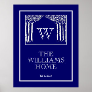 Customizable Art Nouveau Family Wall Print