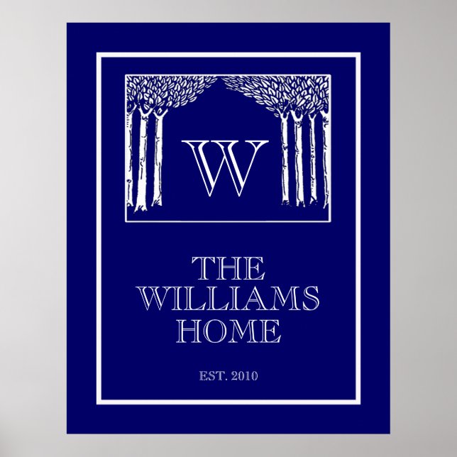 Customizable Art Nouveau Family Wall Print (Front)