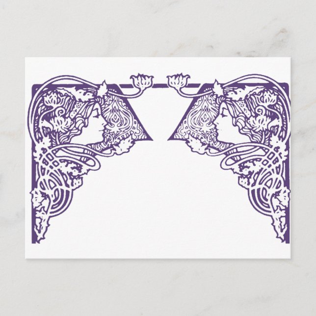 Customizable Art Nouveau Ladies Postcard (Front)
