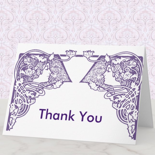 Customizable Art Nouveau Ladies Thank You Card (Creator Uploaded)