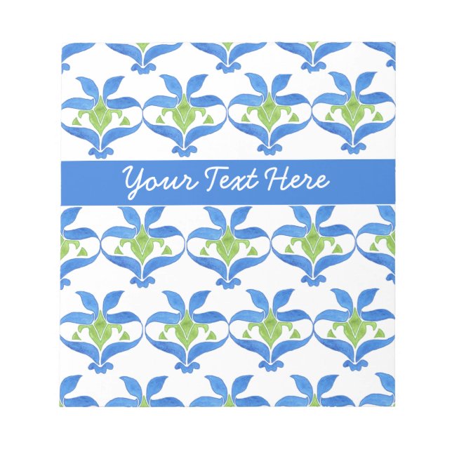 Customizable Art Nouveau Pattern Notepad or Jotter (Front)
