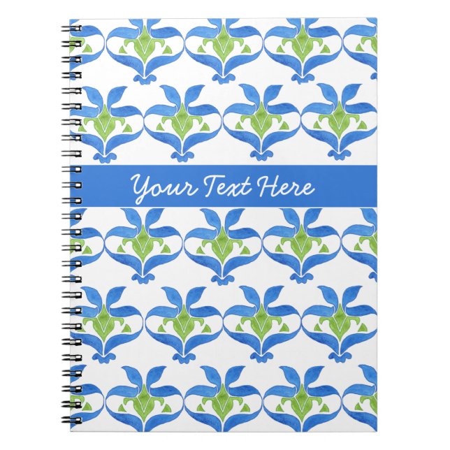 Customizable  Art Nouveau Pattern Spiral Notebook (Front)