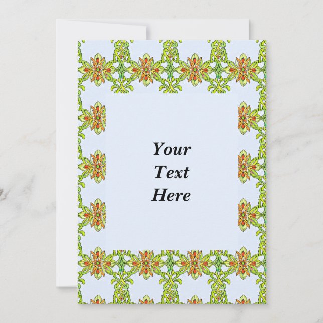 Customizable Art Nouveau Weave Pattern  Invitation (Front)