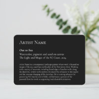 Customizable Art Show Display Gallery Placards