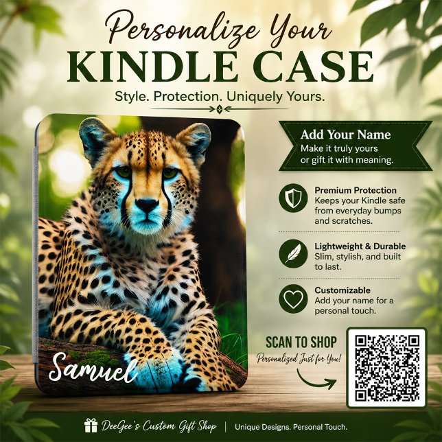 Customizable Artistic Cheetah Print Kindle Case (Creator Uploaded)