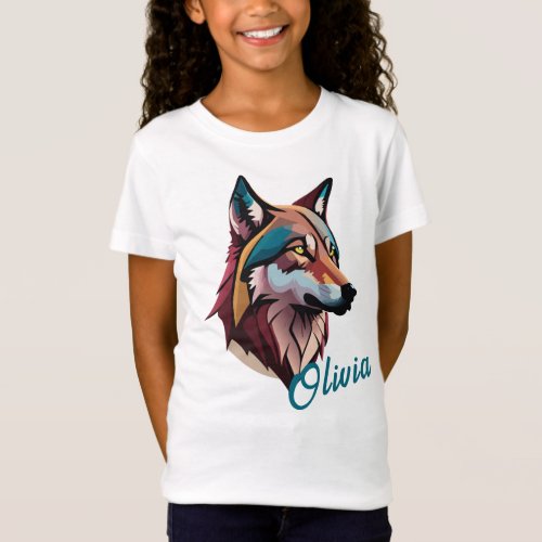 Customizable Artistic Wolf Tee _ Add Your Name