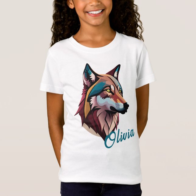 Customizable Artistic Wolf Tee - Add Your Name! (Front)