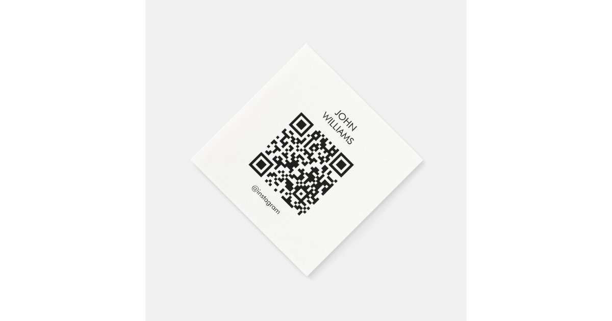 Customizable Artist's Exhibition Opening QR Code Napkins | Zazzle