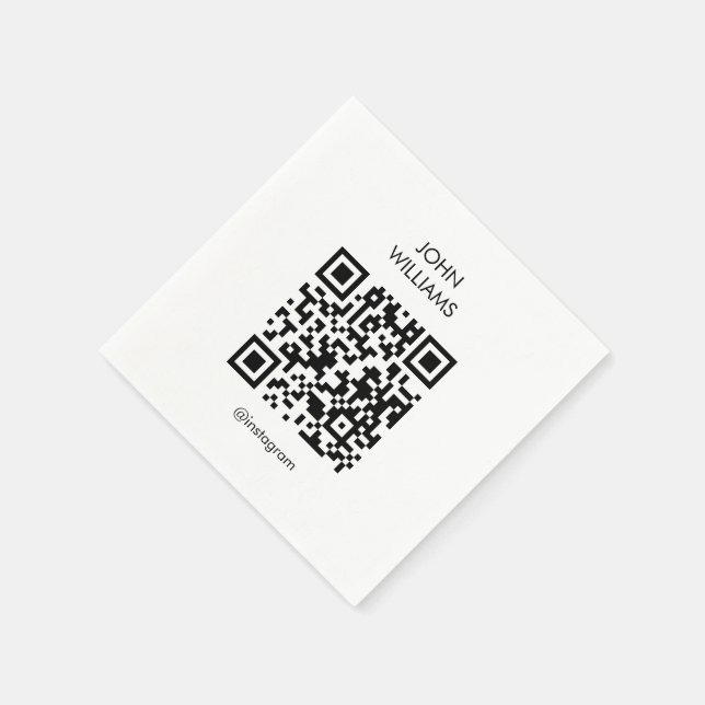 Customizable Artist's Exhibition Opening QR Code Napkins (Corner)
