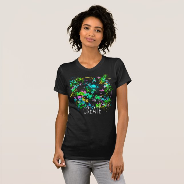 Customizable Artists Paint Splatter Create shirt (Front Full)