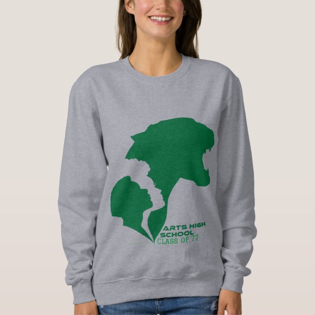 Customizable Arts High School Green Silhouettes Sweatshirt (Front)