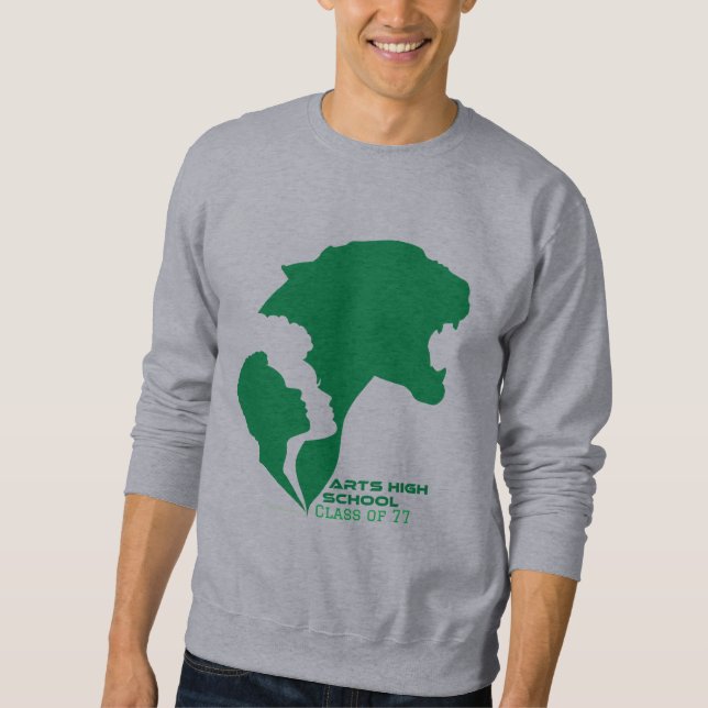 Customizable Arts High School Green Silhouettes Sweatshirt (Front)