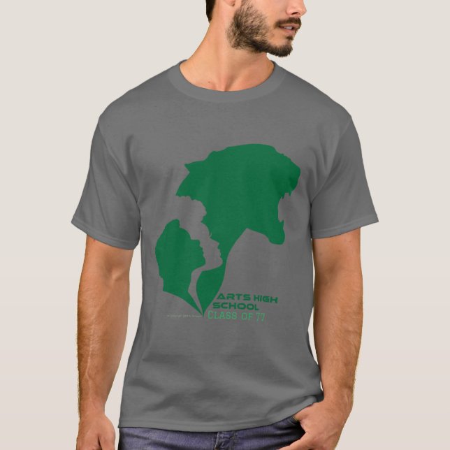 Customizable Arts High School Green Silhouettes T-Shirt (Front)