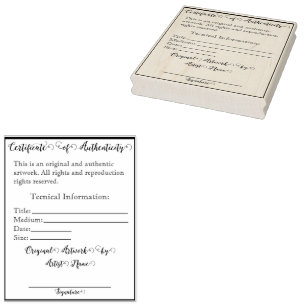 Customizable Artwork Authentication Print I Rubber Stamp