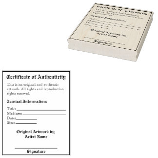 Customizable Artwork Authentication Print Rubber Stamp