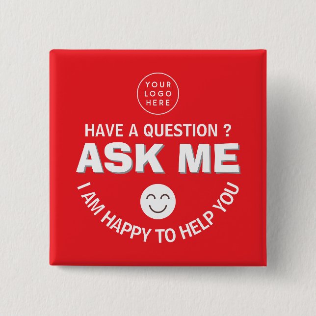 Customizable "Ask Me" Volunteer Button (Front)