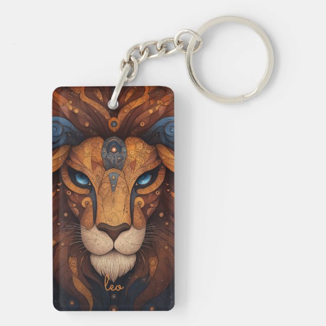 Customizable Astrological Lion Keychain (Back)
