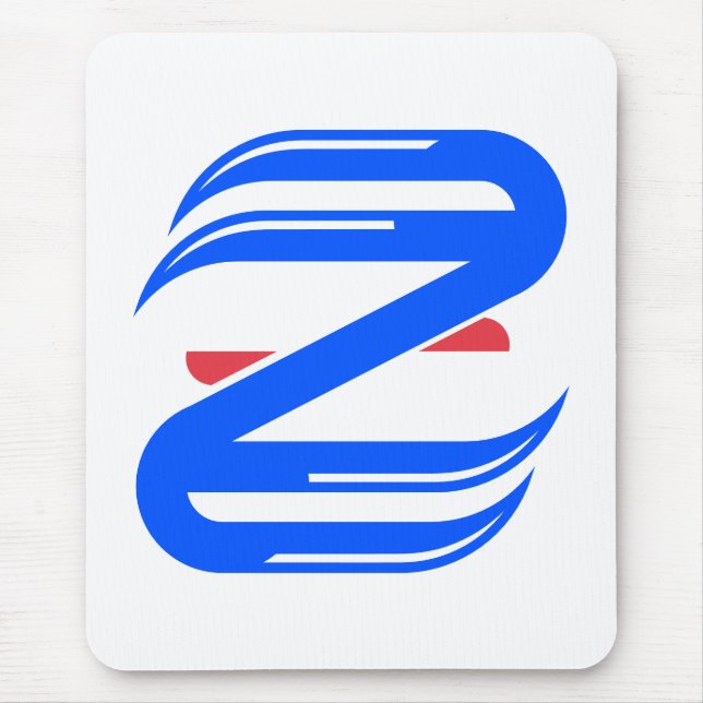 Customizable Athletic Letter Z Team Mouse Pad (Front)