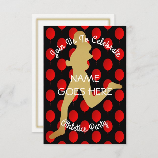 Customizable Athletics Party Invitation (Front/Back)