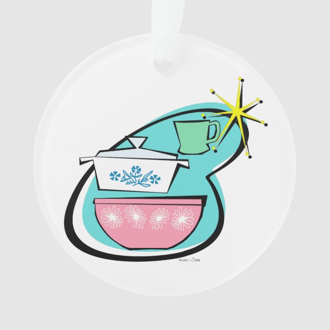 Customizable Atomic Cookware Design Ornament (Front)