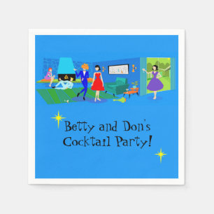 Customizable Atomic Palm Springs Cocktail Party Napkins