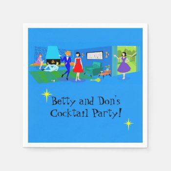 Customizable Atomic Palm Springs Cocktail Party Napkins by StrangeLittleOnion at Zazzle