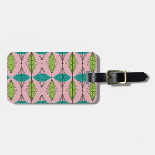 Customizable Atomic Pink Ogee Luggage Tag