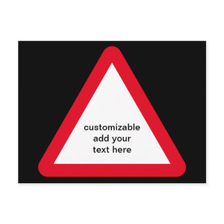 Customizable Attention Sign Postcard