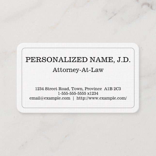 Customizable Attorney-At-Law Business Card (Front)