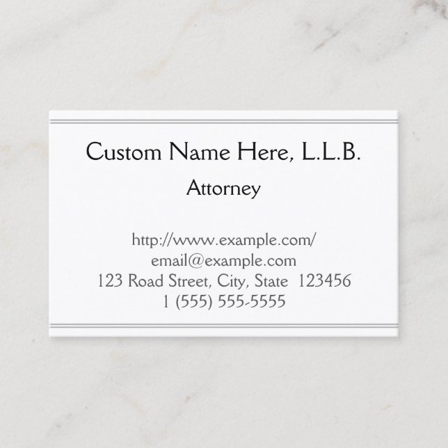 Customizable Attorney Business Card (Front)